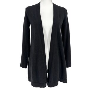 Christopher Fischer Black Cashmere Longline Cardigan L Minimalist Luxe Classic